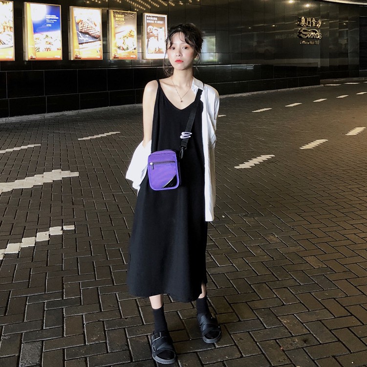 🎀韓款無袖長版黑色小洋裝🎀-細節圖4