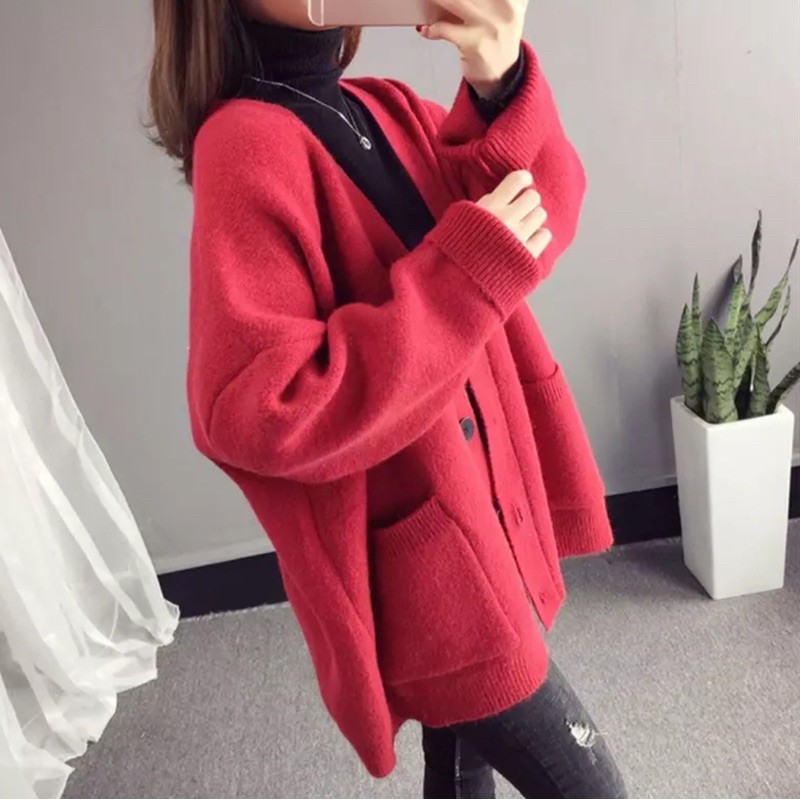 🎀(新品上市 限時特價)暖呼呼 慵懶感針織寬鬆外套🎀-細節圖5