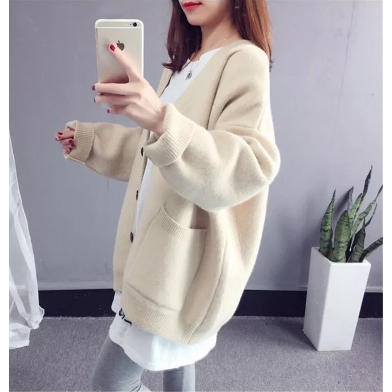 🎀(新品上市 限時特價)暖呼呼 慵懶感針織寬鬆外套🎀-細節圖6