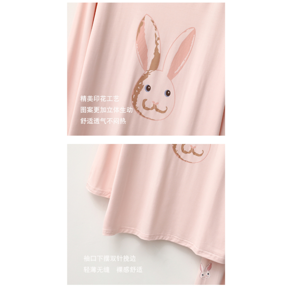 🎀(新品上市 限時特價)可愛兔兔 超舒適莫代爾長袖二件式居家服睡衣 月子服 坐月子 孕婦 大尺碼可穿🎀-細節圖9