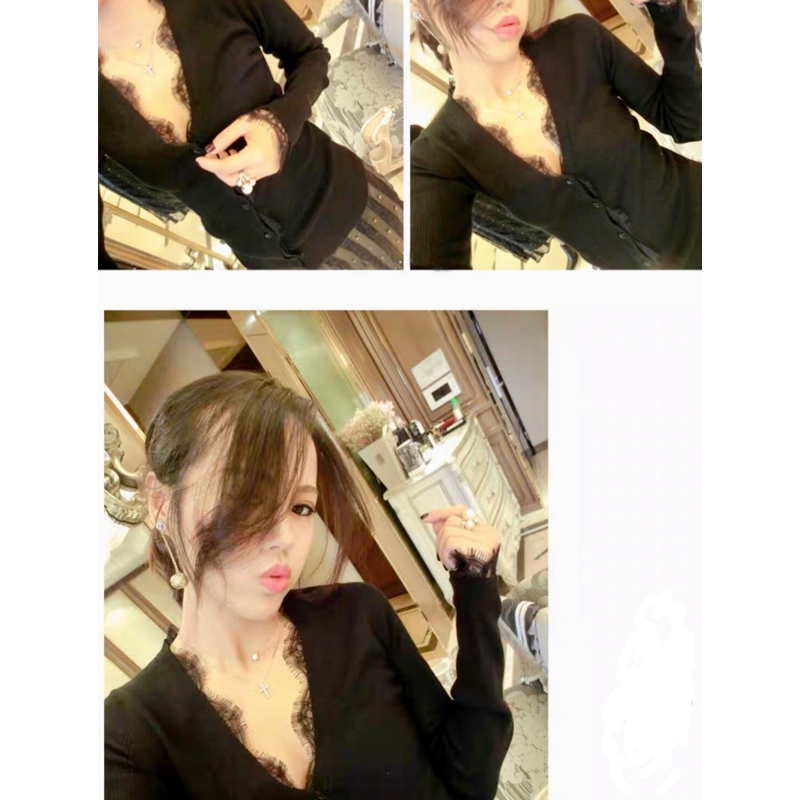 🎀女孩必備 小性感蕾絲小外套 針織外套 洋裝小可愛百搭🎀-細節圖6