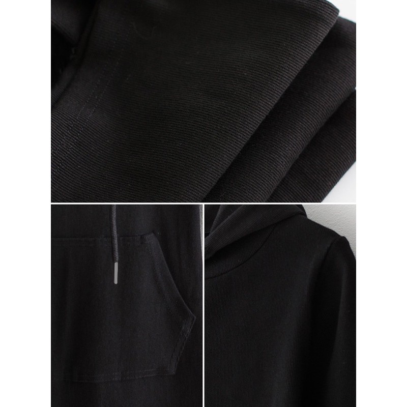 🎀(新品上市 限時特價)休閒女孩 連帽合身長袖長洋裝🎀-細節圖5