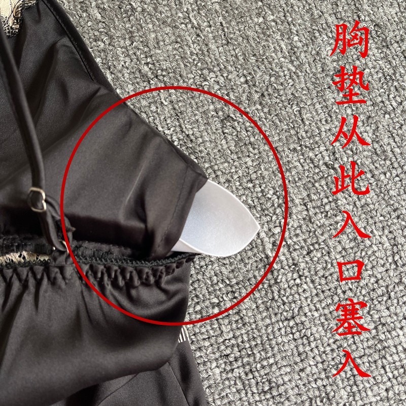 🎀(新品上市 限時特價)太性感了!!!!情人節約會必勝❤ 男友最愛冰絲性感睡衣 蕾絲睡裙 約會生日🎀-細節圖5