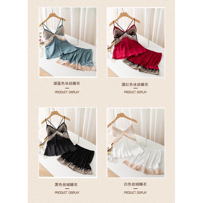 🎀(新品上市 限時特價)比裸睡更舒服 知性女人冰絲性感冰絲睡衣 蕾絲睡裙 約會生日🎀-細節圖5