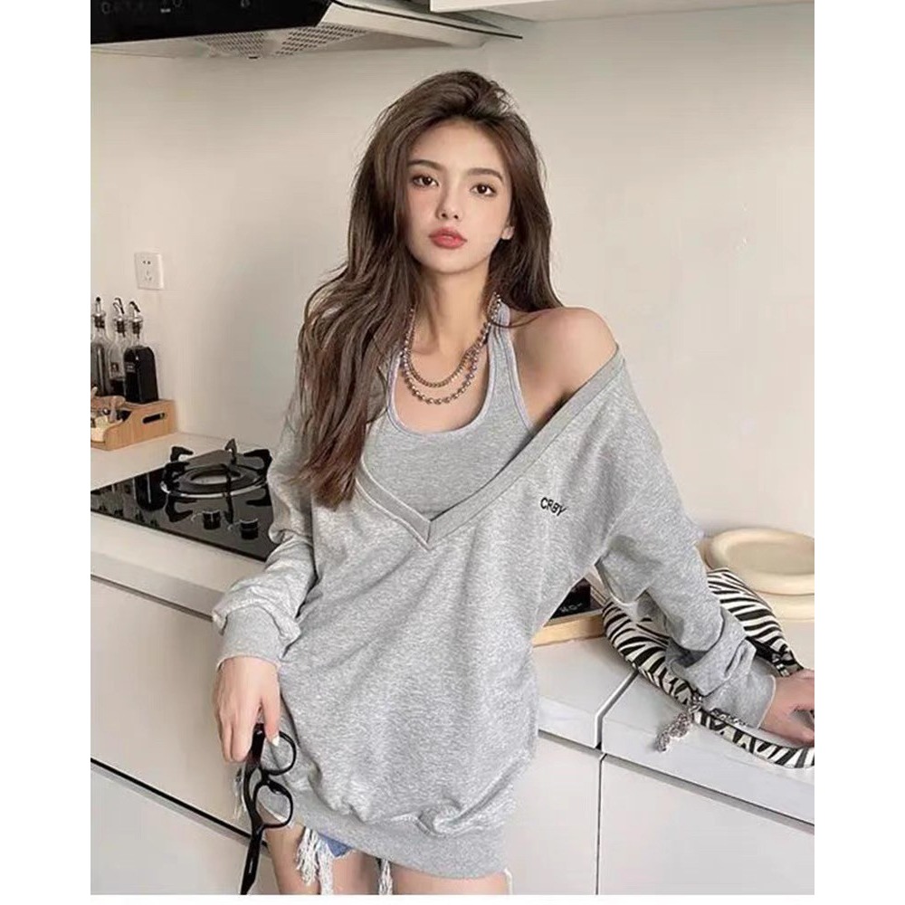 🎀(新品上市 限時特價)運動風 休閒女孩 兩件式長袖上衣🎀-細節圖4