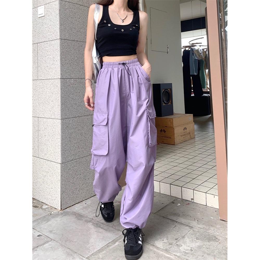 🎀(新品上市 限時特價)超爆款炸街 美式速乾工作褲 正妹必備 長褲 休閒褲 休閒百搭實穿 小背心🎀-細節圖8