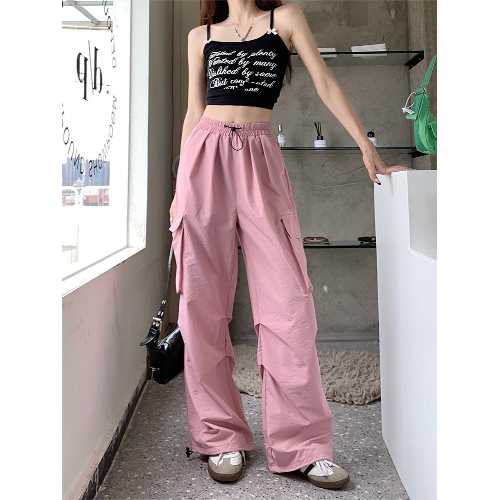 🎀(新品上市 限時特價)超爆款炸街 美式速乾工作褲 正妹必備 長褲 休閒褲 休閒百搭實穿 小背心🎀-細節圖9