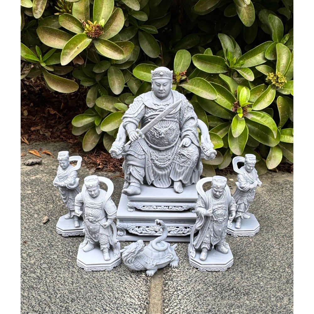 玄天上帝套組 7公分 含 椅子、劍、部將、龍龜-細節圖4