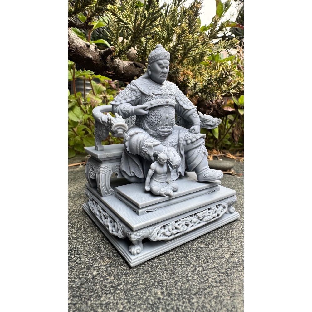 邢府千歲踩小鬼組 坐姿 神尊7公分 寬體拖椅7公分  整組含小鬼-細節圖2