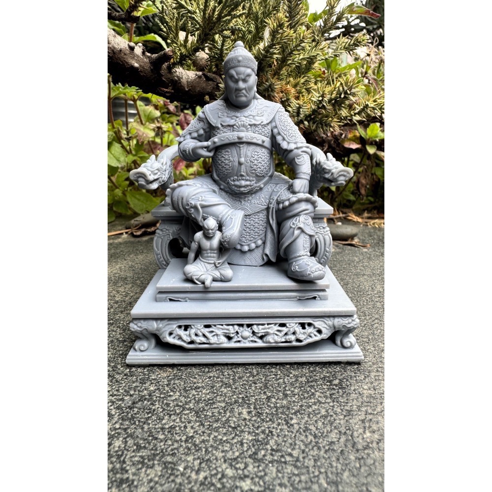 邢府千歲踩小鬼組 坐姿 神尊7公分 寬體拖椅7公分  整組含小鬼-細節圖3