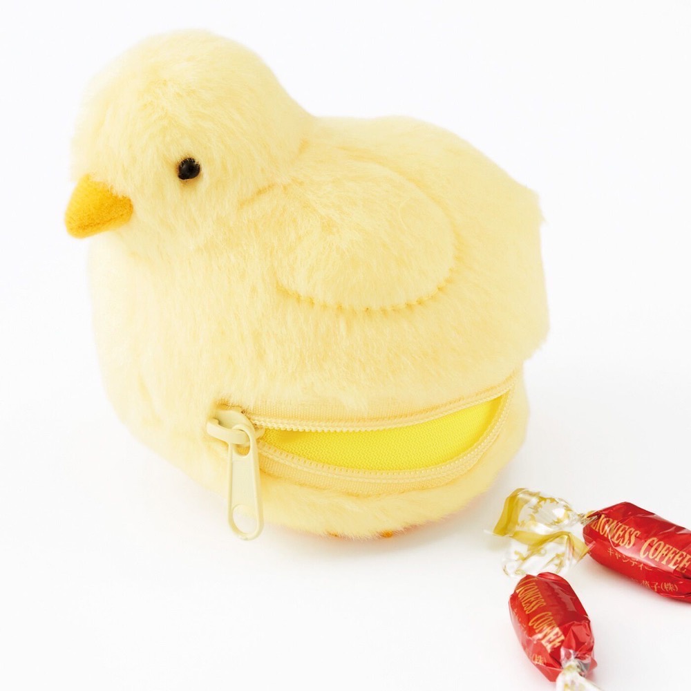 FELISSIMO 授權【YOU+MORE!】圓滾滾黃毛小雞收納零錢包-細節圖3