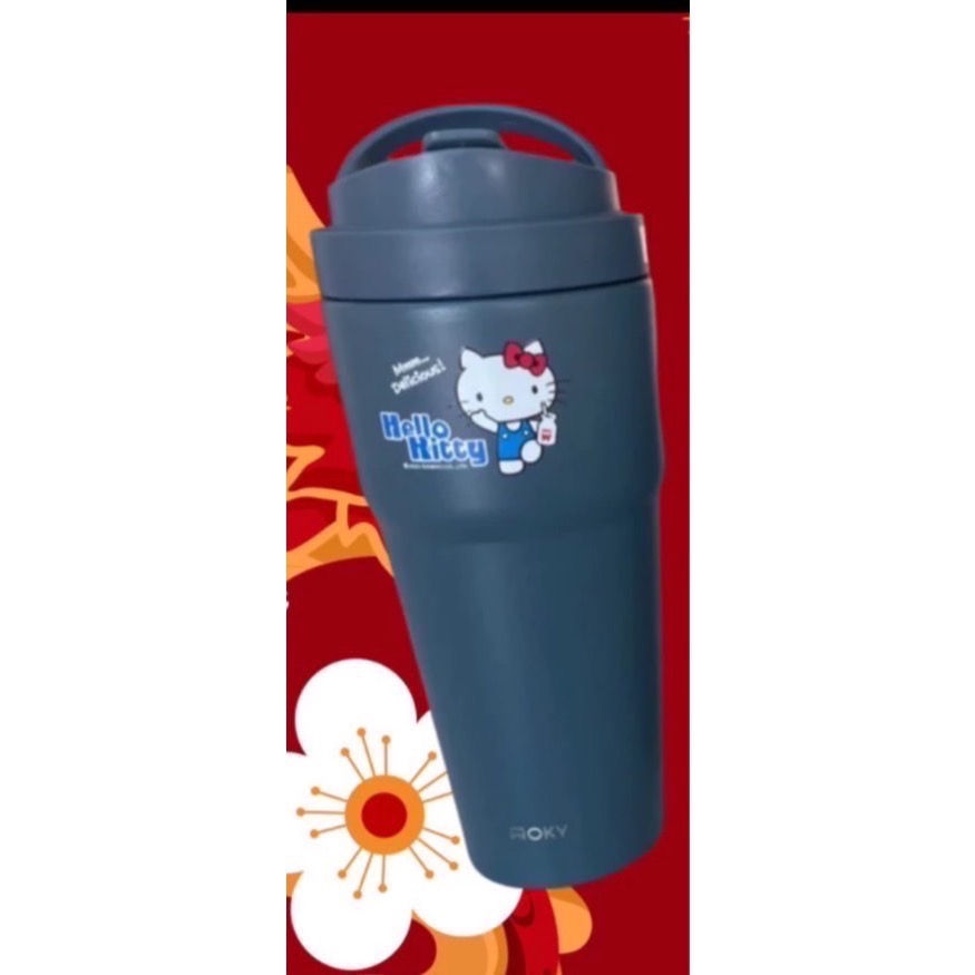 ￼【WOKY X 三麗鷗】 Kitty聯名 手提鈦瓷保溫杯750ml(附吸管)-細節圖4