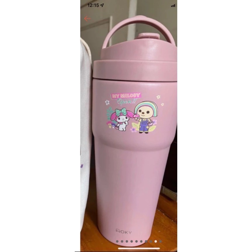 ￼【WOKY X 三麗鷗】 Kitty聯名 手提鈦瓷保溫杯750ml(附吸管)-細節圖7