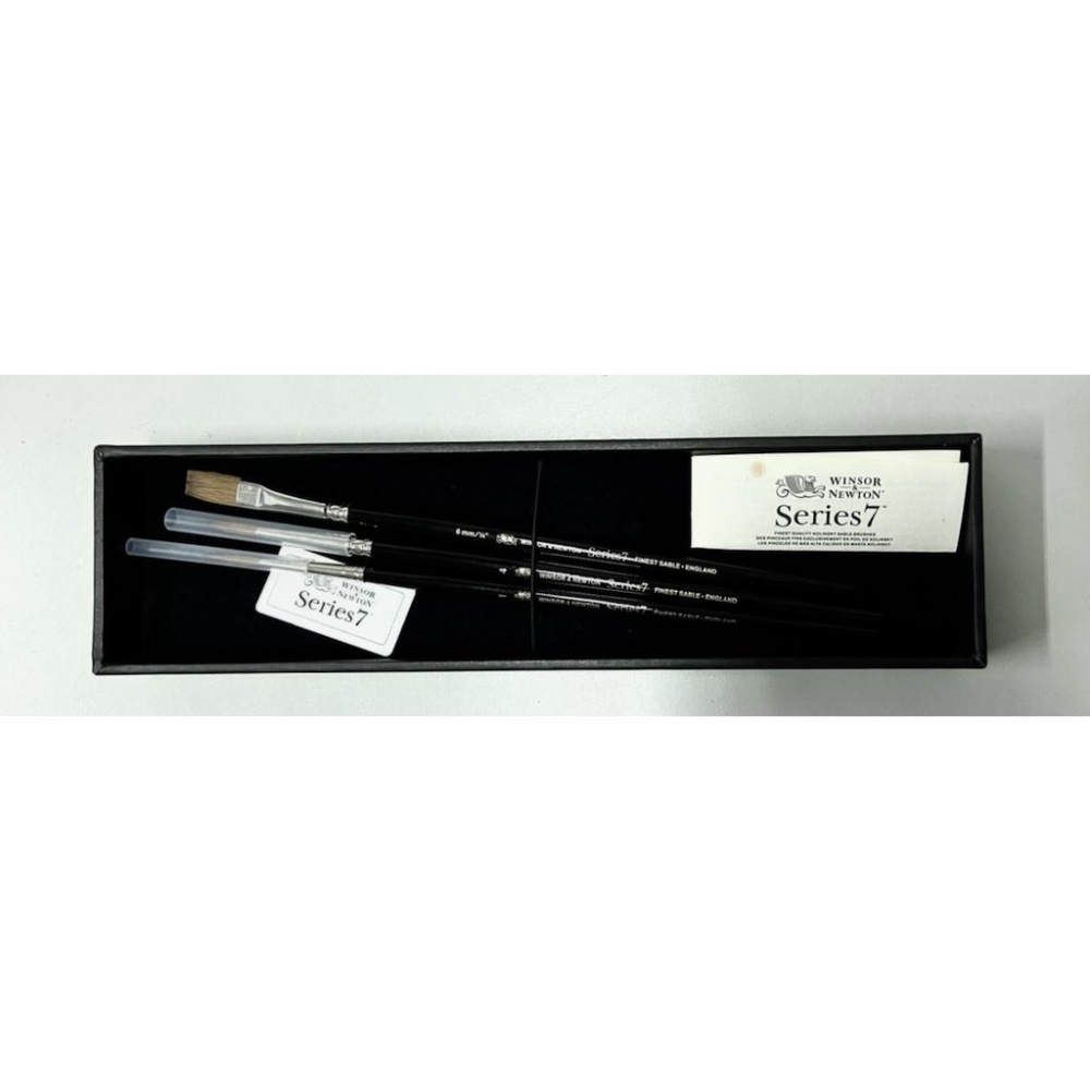 Winsor&Newton S7 Brush Gift Set 溫莎牛頓 7系列 5390002 圓頭 平頭 貂毛組-細節圖2