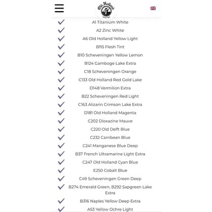 Old Holland 15103 Wooden Oil Colour Box 34色 40ml 老荷蘭油畫 桃心木箱組-細節圖2