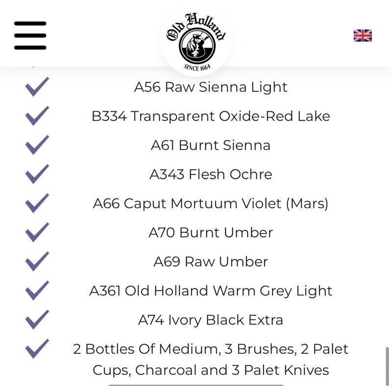 Old Holland 15103 Wooden Oil Colour Box 34色 40ml 老荷蘭油畫 桃心木箱組-細節圖3