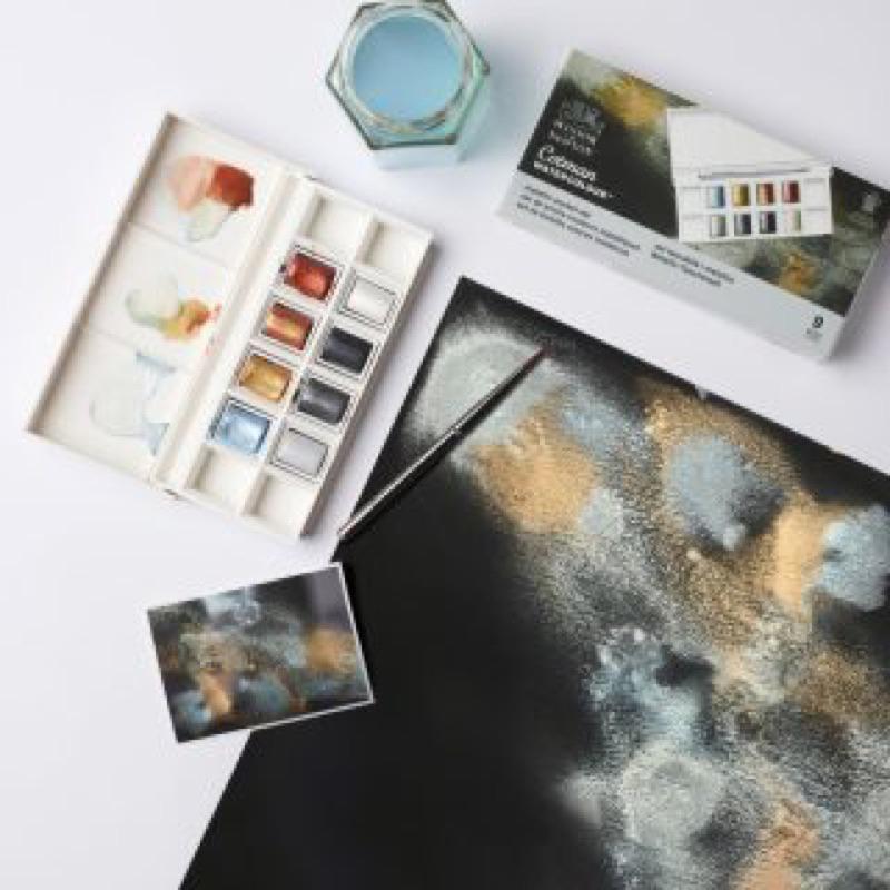 新品 新色 winsor&newton 0390702 溫莎牛頓 金屬色 8色 掌上型 塑膠 白盒 附筆-細節圖3