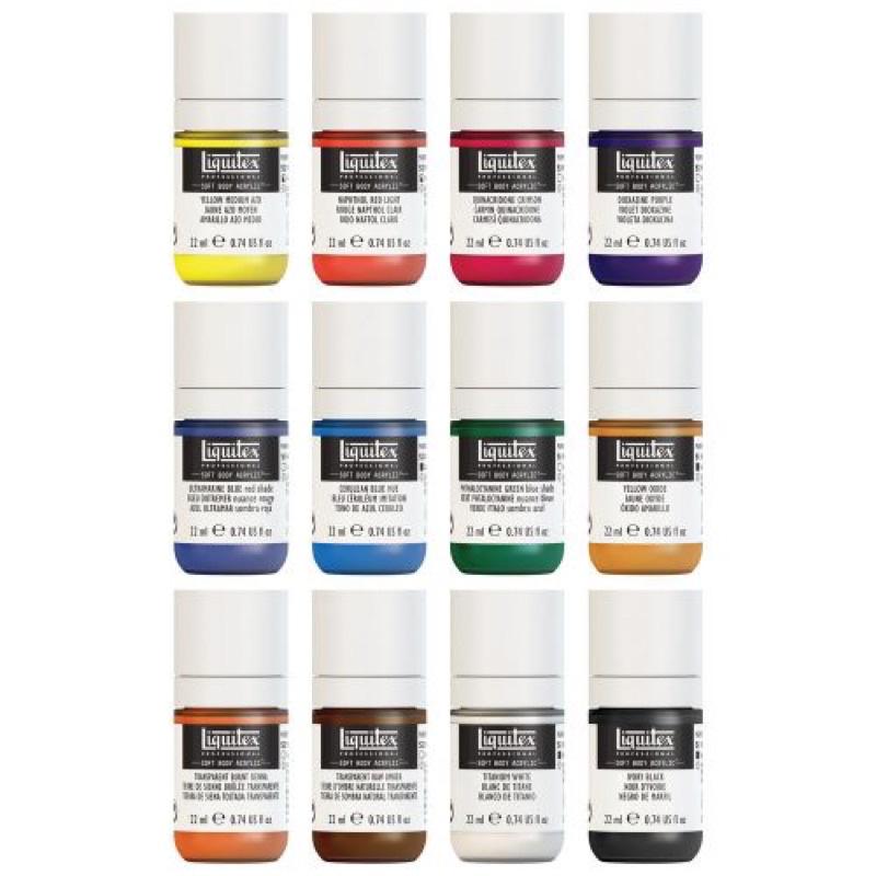 贈刮刀 Liquitex soft body set 3699321 12色 12x22ml 中黏度 專家級壓克力-細節圖3