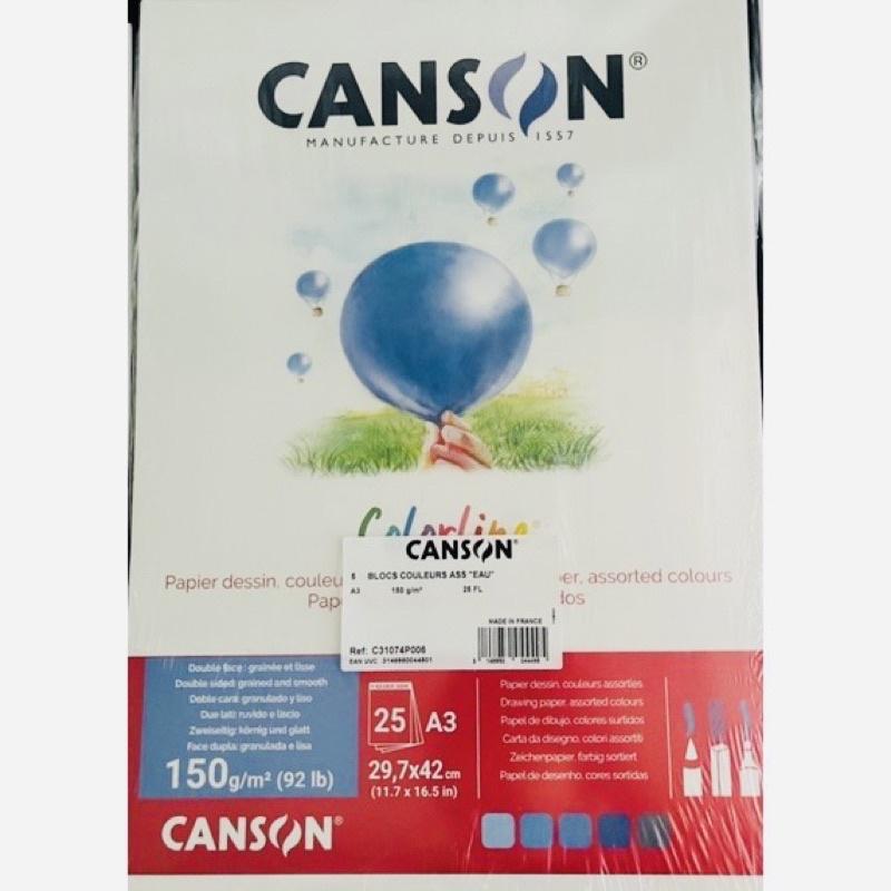 新品 有4款 CANSON Colorline C31074 150g 5色 1包25張 法國 色粉紙 藍色 灰色 黑色-細節圖3