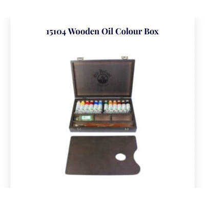 老荷蘭油彩 桃心木箱 Old Holland 15104 Wooden Oil Colour Box 40ml 12色