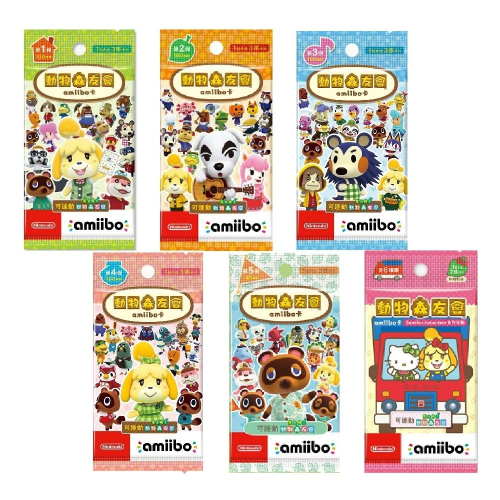 【‎Nintendo任天堂】Switch amiibo 卡 動物森友會 第一~五彈 實體卡 一包3入 現貨