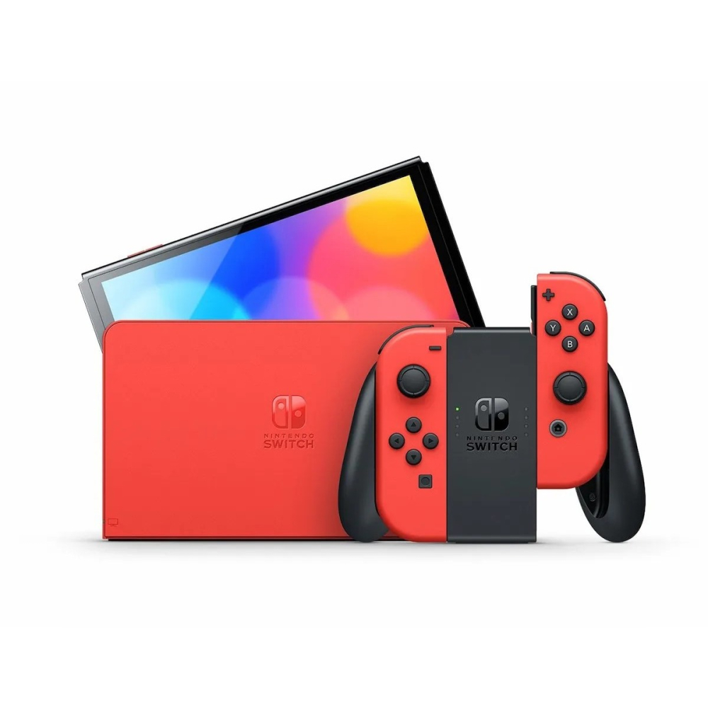 預購10/6上市【‎Nintendo任天堂】Switch OLED主機瑪利歐亮麗紅特仕機一