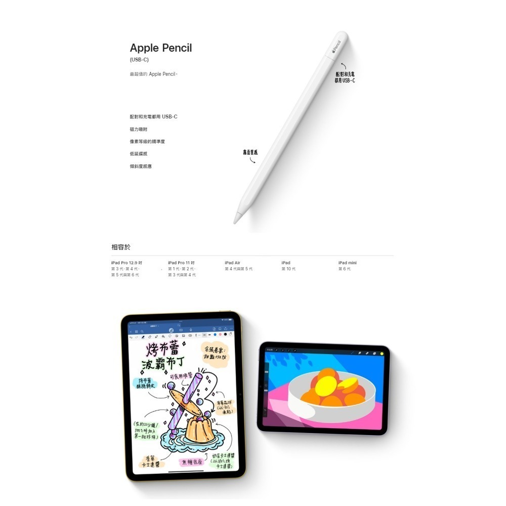 【Apple】 Pencil(USB-C)-細節圖3