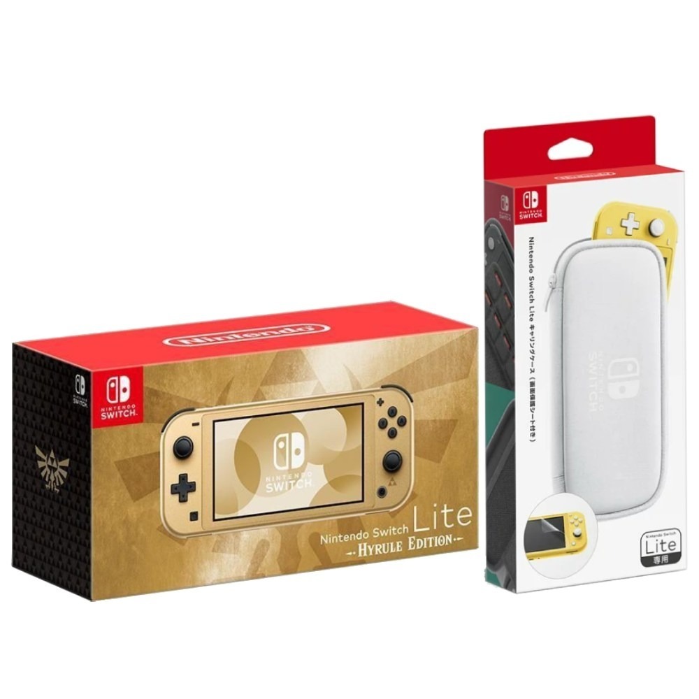 任天堂 Switch Lite 特別版主機 海拉魯版 搭 原廠收納包(白)-細節圖3