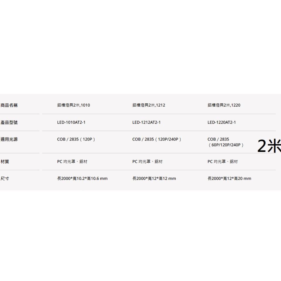 【舞光原廠授權 / 鋁槽燈具】含稅開發票 舞光 LED 鋁槽燈具 1米 2米  櫥櫃燈 鋁條燈 玄關燈 燈條-細節圖3