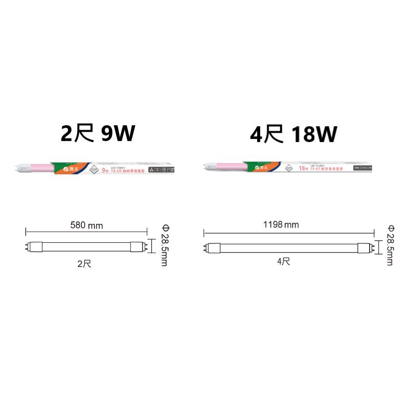 【舞光原廠授權 / 鮮肉燈管】含稅開發票 舞光 LED T8 鮮肉燈管 2尺 4尺 9W 18W 肉品 超市 冷藏肉櫃-細節圖3