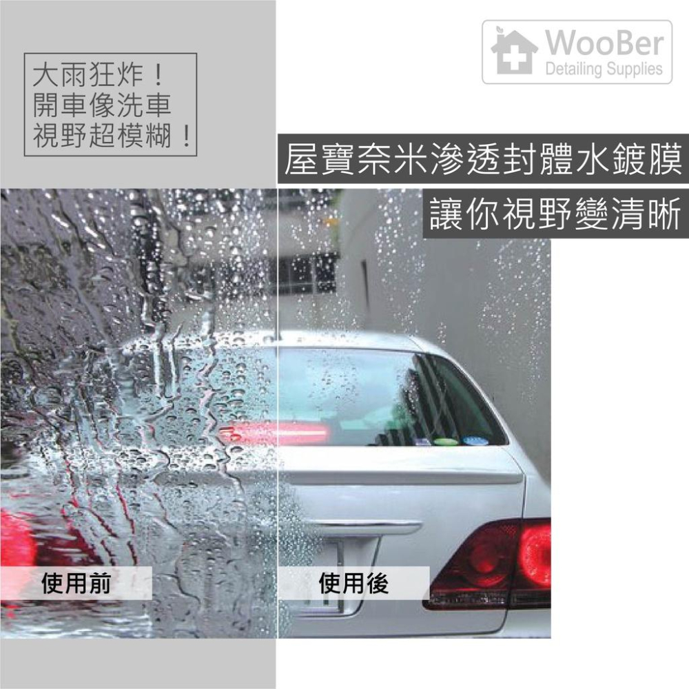 【WooBer屋寶】奈米滲透封體水鍍膜 玩潑水的專家 高濃度 封體鍍膜 撥水鍍膜 漆面保護劑 防鳥屎 落葉 風沙 暴雨-細節圖3
