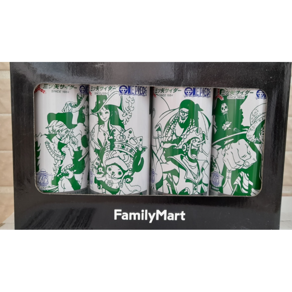 日本朝日 Asahi 三矢汽水 航海王 紀念罐 套組 全家 ONE PIECE 海賊王 限定版(空瓶)-細節圖2