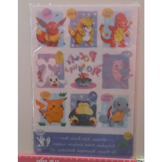 懷舊絕版 神奇寶貝 寶可夢 無印 關東 塑膠透明墊板 小火龍穿山鼠 伊布夢幻 妙娃花白海獅傑尼龜卡比獸皮卡丘巴大蝴巴大蝶-細節圖3