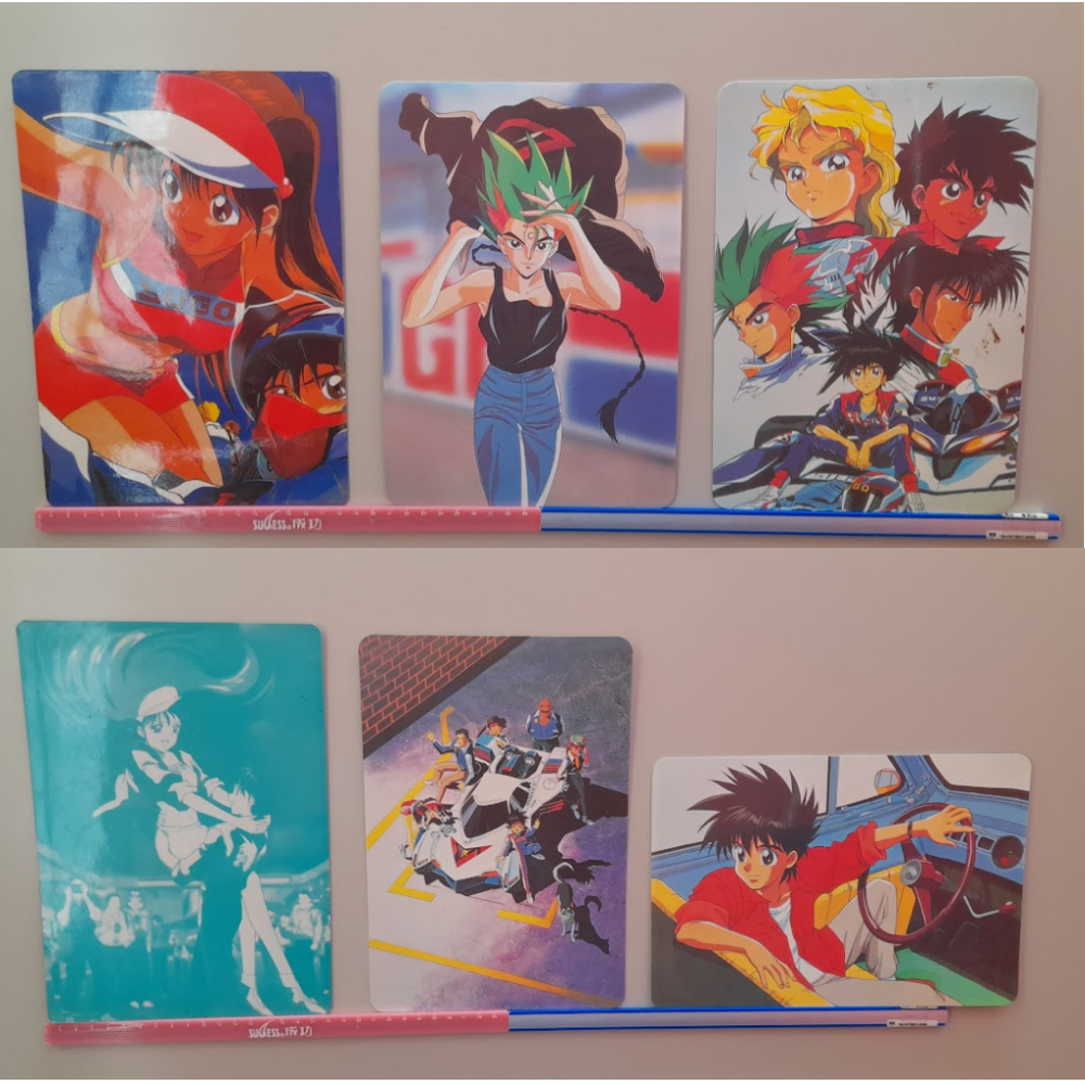 年代早期古早懷舊絕版收藏文具 閃電霹靂車 新世紀GPX高智能方程式 雙面墊板 風見隼人 菅生明日香 新條直輝 布里德加賀-細節圖2