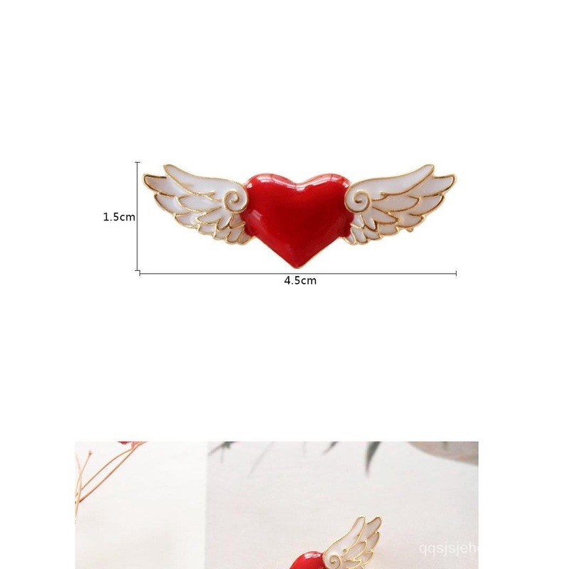 庫洛魔法使 木之本櫻 小櫻 日韓 軟妹 少女系列 紅心 愛心 心ハート翅膀  金屬滴油合金 別針 胸針 劍 徽章-細節圖3