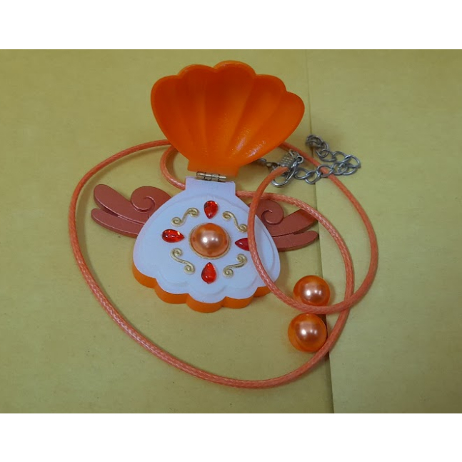 真珠美人魚 珍珠美人魚 cosplay cos 貝殼項鍊 美人魚公主 變身器 橙色 橘色 真珠音調 沙羅 星羅 天城星羅-細節圖3