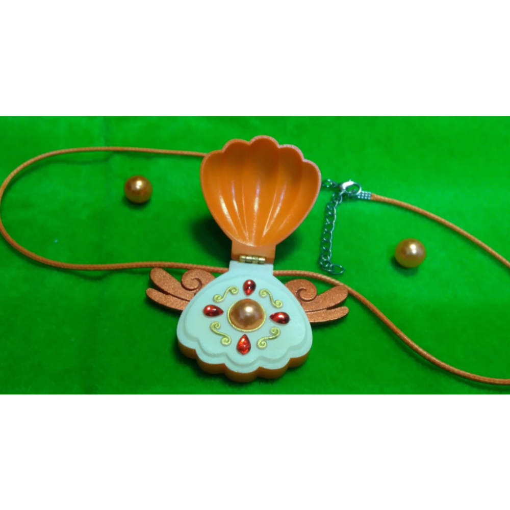 真珠美人魚 珍珠美人魚 cosplay cos 貝殼項鍊 美人魚公主 變身器 橙色 橘色 真珠音調 沙羅 星羅 天城星羅-細節圖4