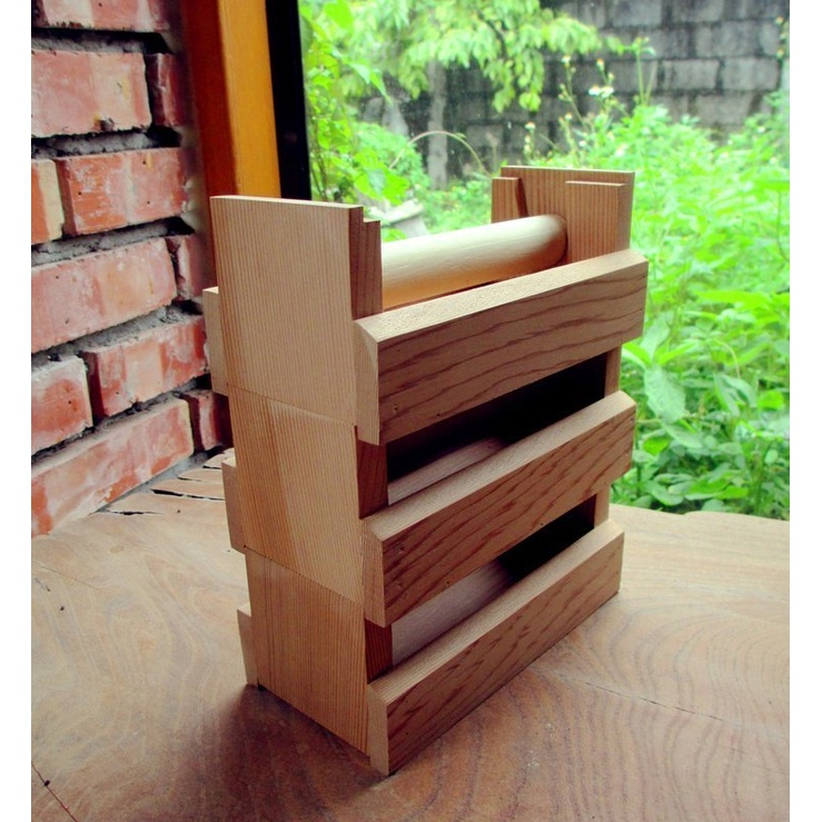 Happy Wood 木樂館 美國側柏 阿拉斯加扁柏 文創商品 原木 木質 紙膠帶 收納架 收納盒 紙膠帶櫃 組合 手帳-細節圖3