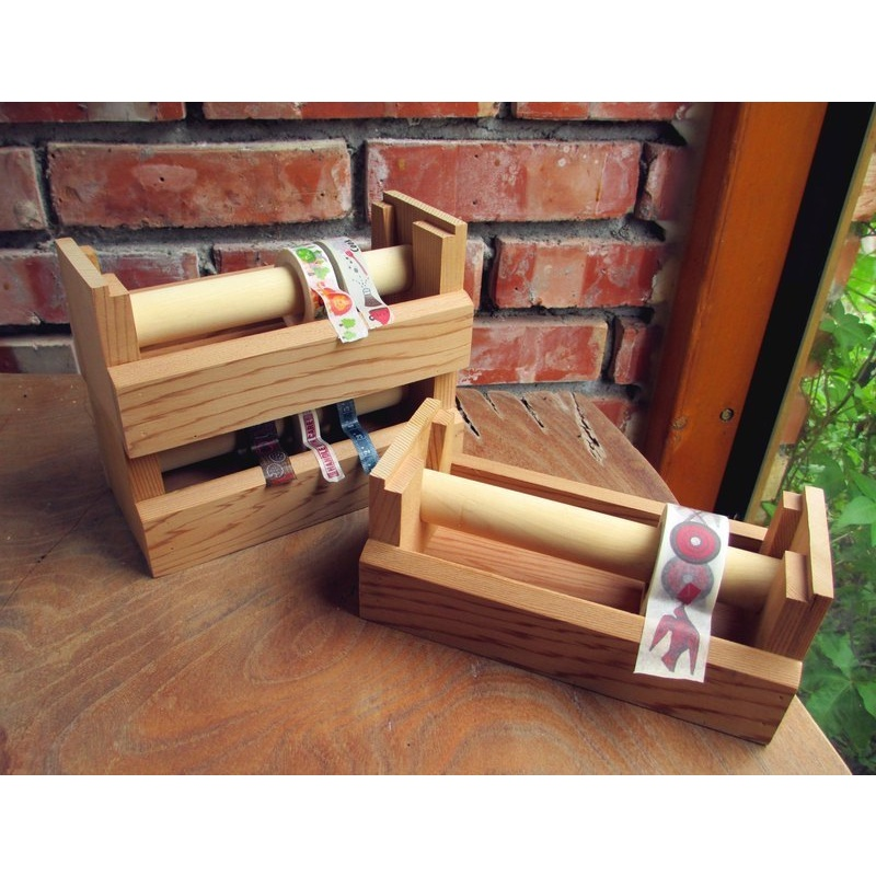 Happy Wood 木樂館 美國側柏 阿拉斯加扁柏 文創商品 原木 木質 紙膠帶 收納架 收納盒 紙膠帶櫃 組合 手帳-細節圖4