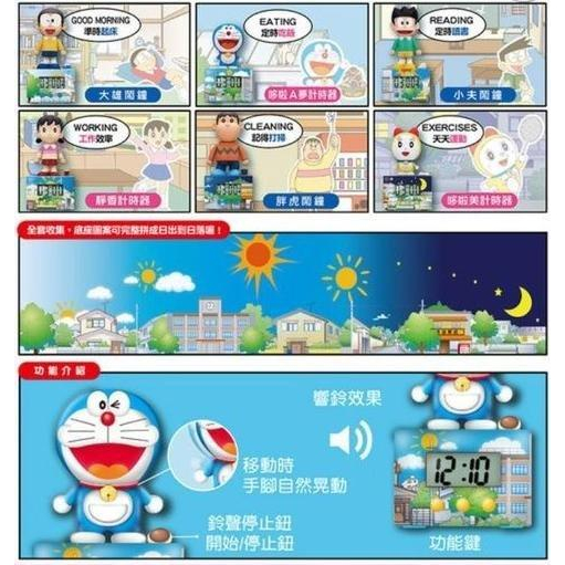 DORAEMON 7-11 神奇時光公仔 鬧鐘 計時器 大雄 小叮噹 哆啦A夢 小夫 靜香 公仔 擺飾 裝飾-細節圖3