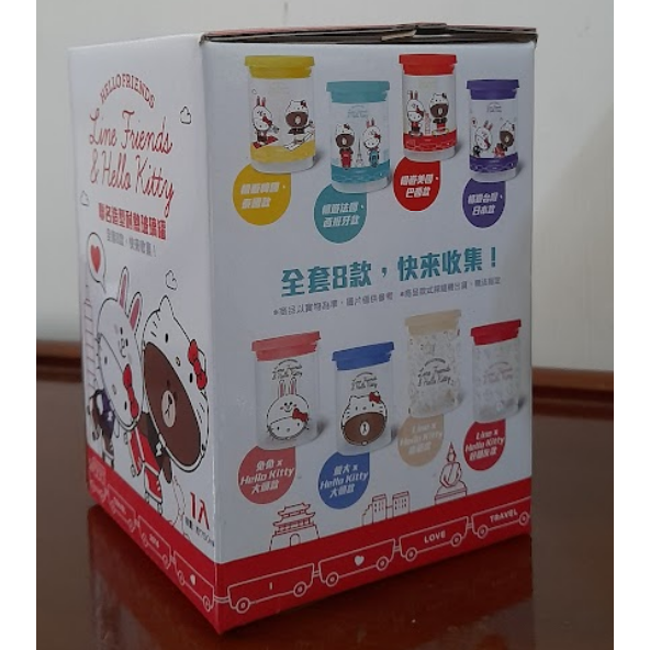 7-11 全新 聯名造型耐熱玻璃罐  Line Friends & Hello Kitty 收納罐 玻璃罐-細節圖3