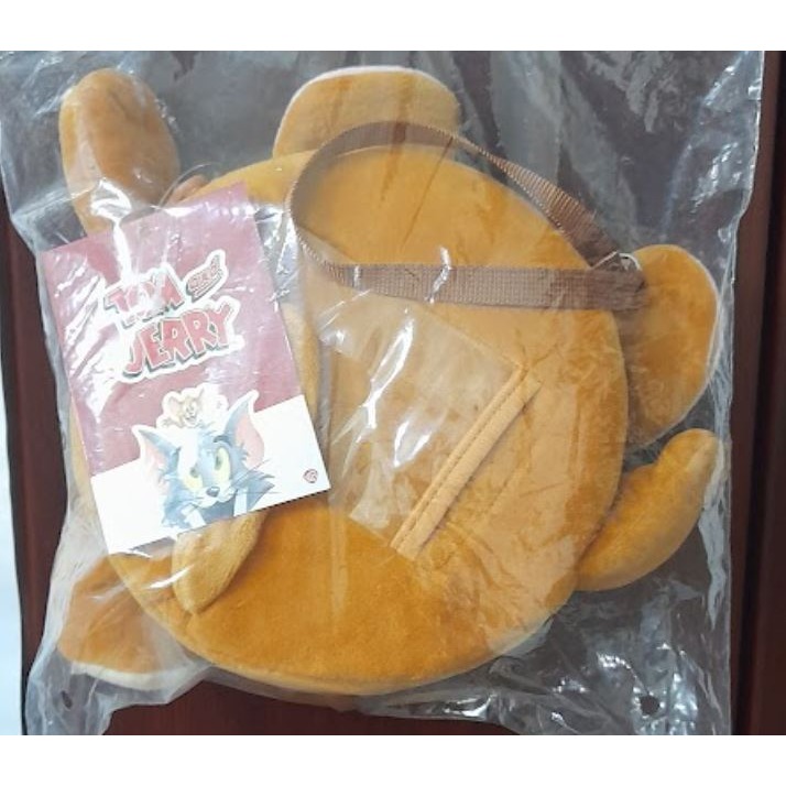 7-11聯名 Tom&Jerry 湯姆貓與傑利鼠 絨毛造型手拿包包包附手掛繩 小背包捷運包零錢包-細節圖7