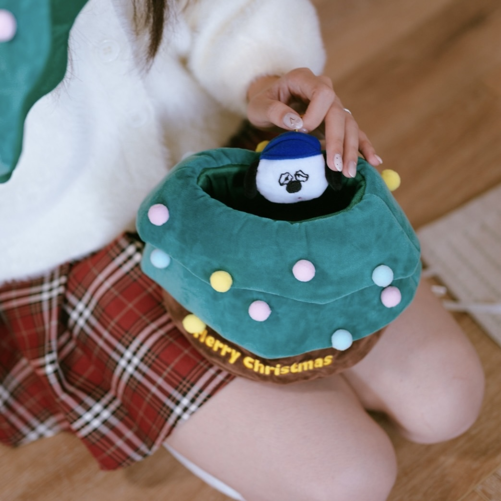 7-11 SNOOPY 史努比 聖誕樹吊飾 立體造型絨毛聖誕樹 置物盒 聖誕禮物 交換禮物 娃娃聖誕樹 娃娃裝-細節圖3