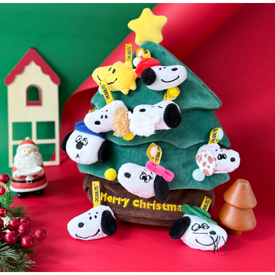 7-11 SNOOPY 史努比 聖誕樹吊飾 立體造型絨毛聖誕樹 置物盒 聖誕禮物 交換禮物 娃娃聖誕樹 娃娃裝-細節圖4