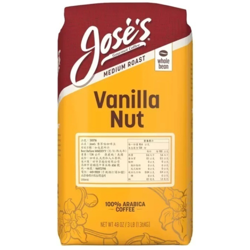 特價 1.36 Kg 美國 Jose＇s 香草味咖啡 咖啡豆 1.36公斤 好市多 香草 咖啡豆 中度烘焙
