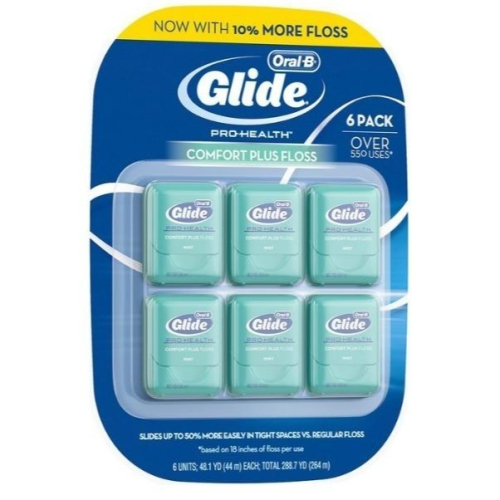特價 Glide 清潔舒適牙線 44公尺x6入 薄荷口味 44M x 6入 好市多 牙線更柔軟 不易斷裂 天然微蠟塗層