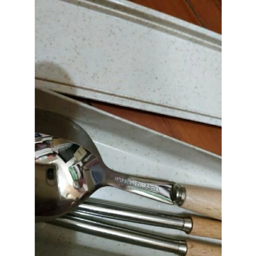 全新 304不鏽鋼餐具3件組 (筷子 湯匙 收納盒) 304不鏽鋼木柄餐具組 環保餐具組 不鏽鋼湯匙 不鏽鋼筷 旭品-細節圖3