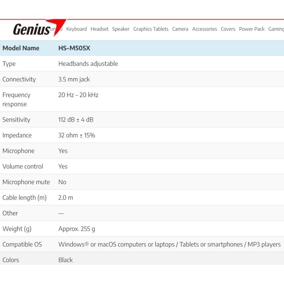 全新 頭戴式耳機 附麥克風 Genius HS-M505X 昆盈 頭帶式立體聲耳機 頭戴耳機 耳麥    可調式頭帶-細節圖2