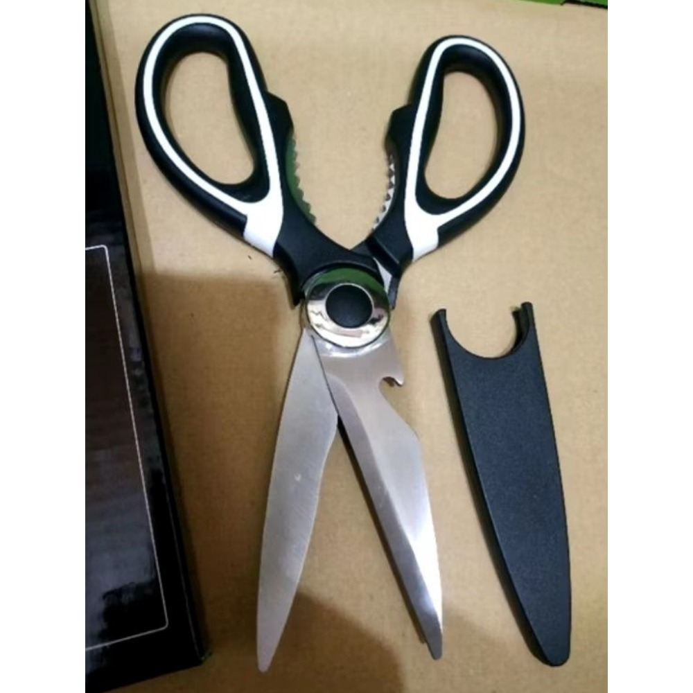 全新 愛佳寶 多功能剪刀 附刀套 廚房剪刀 料理剪刀 大剪刀 開瓶器 振發-細節圖2