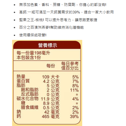 特價 24瓶 克寧 核桃燕麥牛乳 198毫升X24入 核桃奶 燕麥奶 核桃燕麥奶 核桃燕麥牛奶 堅果牛奶 天然無色素-細節圖2